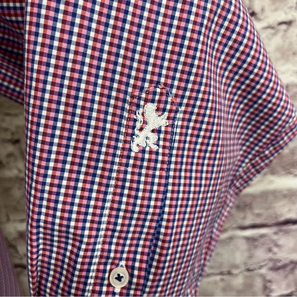 Bugatchi Uomo Pink Check Flip Contrast Cuff Shirt - Picture 5 of 13